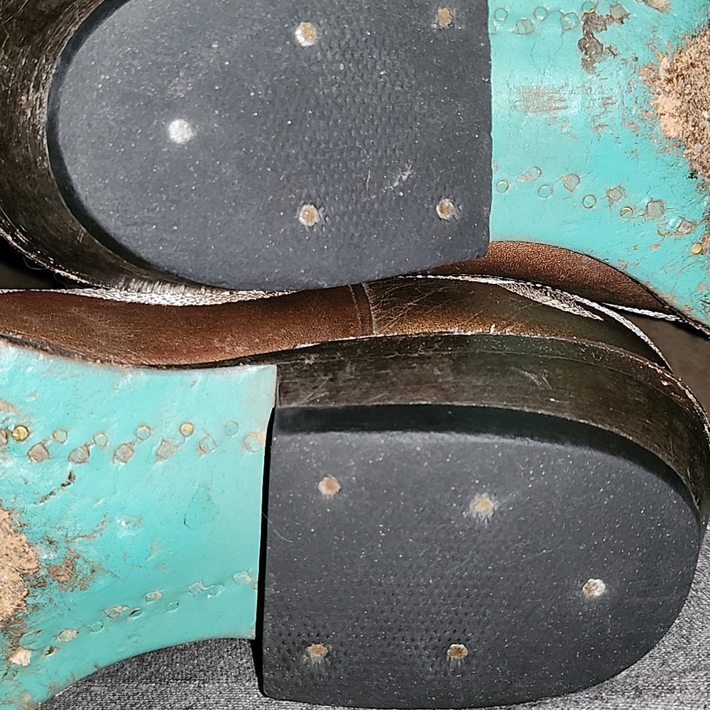 Silver and Brown Western Cowboy Boots - Picture 9 of 9